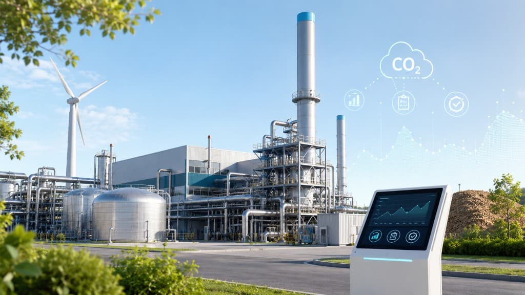 Industrieanlage im EU-ETS I mit Emissionsüberwachung und digitaler Datenerfassung